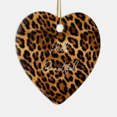 Brauner Leopard Keramik Ornament (Rechts)