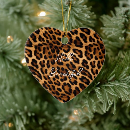 Brauner Leopard Keramik Ornament (Baum)