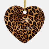 Brauner Leopard Keramik Ornament (Vorne)