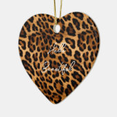 Brauner Leopard Keramik Ornament (Links)