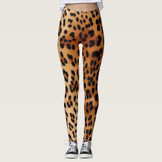 Brauner Leopard Leggings (Vorderseite)