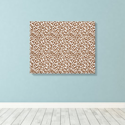 Brauner Leopard Leinwanddruck (Insitu (Holzboden))