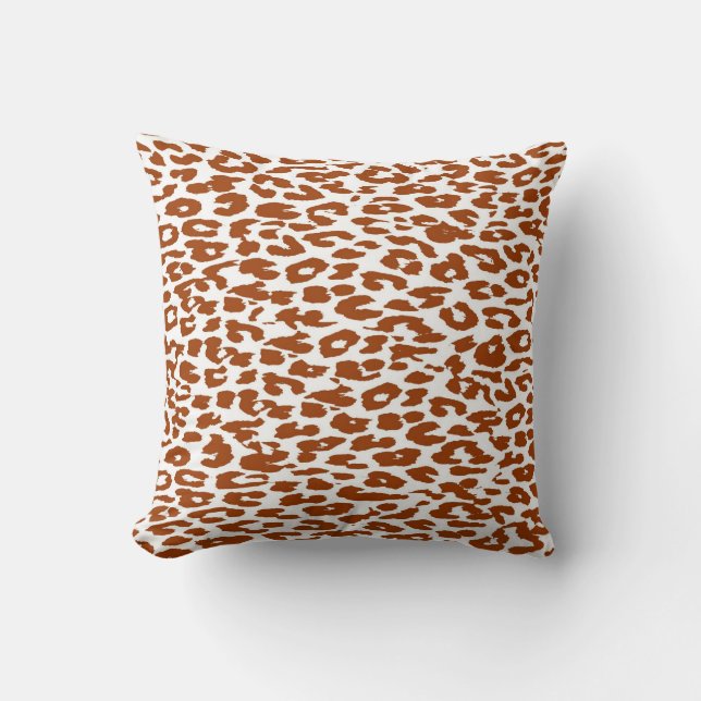 Brauner Leopard Print Skin Fur Kissen (Vorderseite)