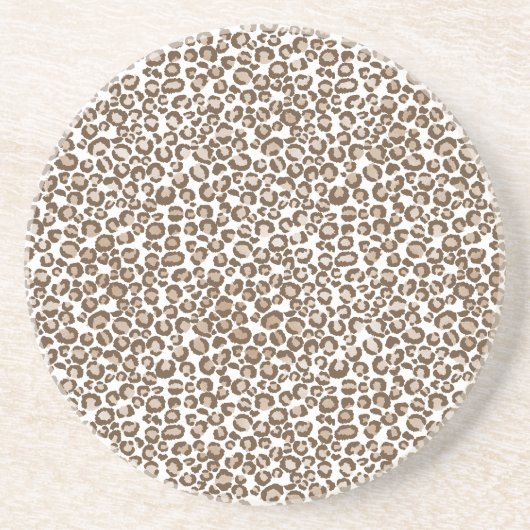 Brauner Leopardenprint Getränkeuntersetzer (Vorne)