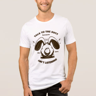 Brauner lustiger Hase Tri-Blend Shirt