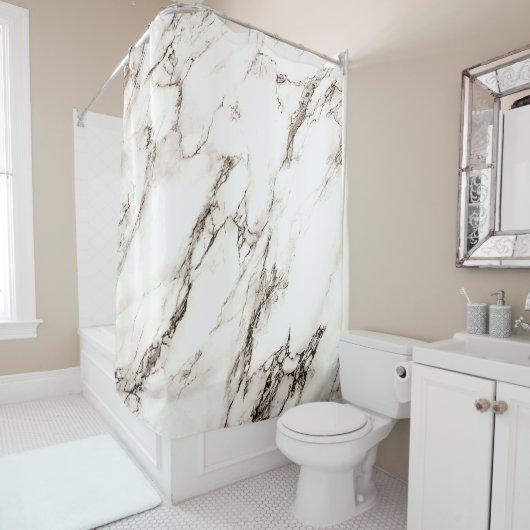 Brauner Marmor Aussehen Duschvorhang (Beispiel)