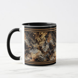 Brauner Marmor mit goldenen Perlen Tasse
