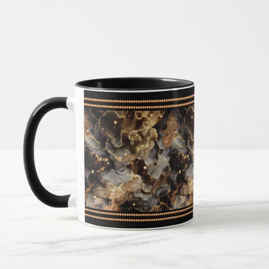 Brauner Marmor mit goldenen Perlen Tasse (Links)