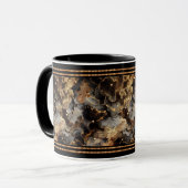 Brauner Marmor mit goldenen Perlen Tasse (Vorderseite Links)