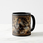 Brauner Marmor mit goldenen Perlen Tasse (VorderseiteRechts)