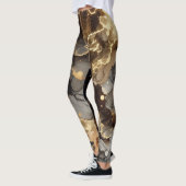 Brauner Marmor mit Punkten Leggings (Links)