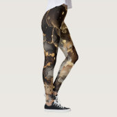 Brauner Marmor mit Punkten Leggings (Rechts)