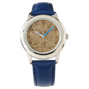 Brauner Marmorfossil Armbanduhr