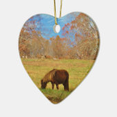 Brauner Miniaturpony Keramik Ornament (Links)