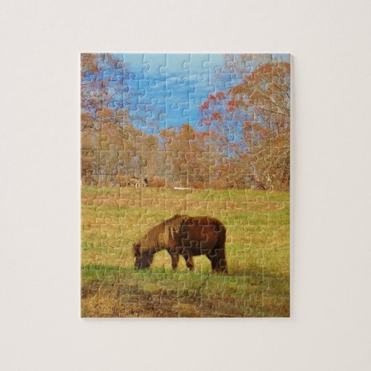 Brauner Miniaturpony Puzzle (Vertikal)