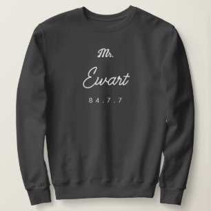 Brauner Nachname mit Datum und Unterschrift Sweats Sweatshirt