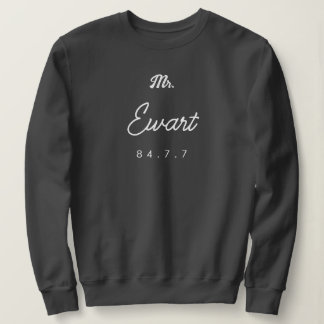 Brauner Nachname mit Datum und Unterschrift Sweats Sweatshirt