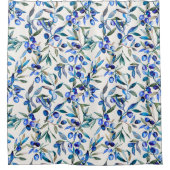 Brauner Olive Zweige im Mittelmeer Duschvorhang (Vorderseite)