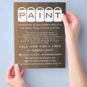 Brauner Ombre, farbige Eimer, Maler und Dekorator Flyer (Hand)