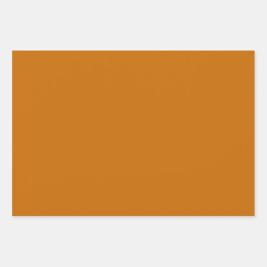 Brauner Orange (Vollfarbe)  Geschenkpapier Set (Vorderseite)