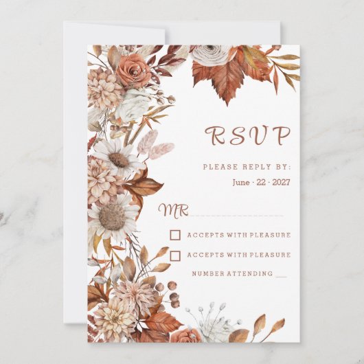 Brauner Orangenfall rustikale UAWG Einladung (Vorderseite)