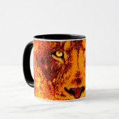 Brauner Orangengelb Tasse (Vorderseite Links)