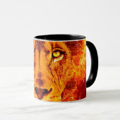 Brauner Orangengelb Tasse (VorderseiteRechts)