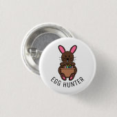 Brauner Osterhase, Eierjäger Button (Vorne & Hinten)