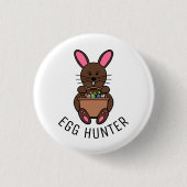 Brauner Osterhase, Eierjäger Button (Vorderseite)
