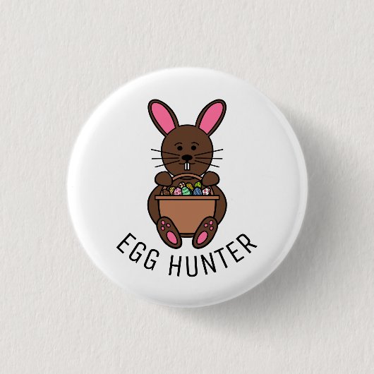Brauner Osterhase, Eierjäger Button (Vorderseite)