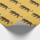 Brauner Panther Gold Geschenkpapier (Ecke)