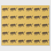 Brauner Panther Gold Geschenkpapier (Flach)