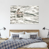 Brauner Pelikan im Wasser Leinwanddruck (Insitu (Schlafzimmer))