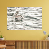 Brauner Pelikan im Wasser Leinwanddruck (Insitu (Wohnzimmer))
