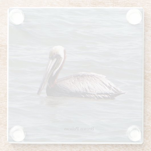 Brauner Pelikan-Untersetzer Glasuntersetzer (Rückseite)