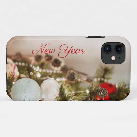 Brauner Pinecon - weißer Baubel Weihnachts-IPhone- Case-Mate iPhone Hülle (Rückseite (Horizontal))