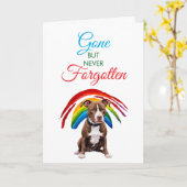 Brauner Pitbull Beileid Loss Karte (Gelbe Blume)