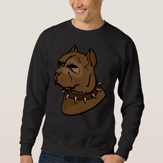 Brauner Pitbull-Hund mit Collar Sweatshirt (Vorderseite)