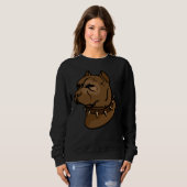 Brauner Pitbull-Hund mit Collar Sweatshirt (Vorne ganz)
