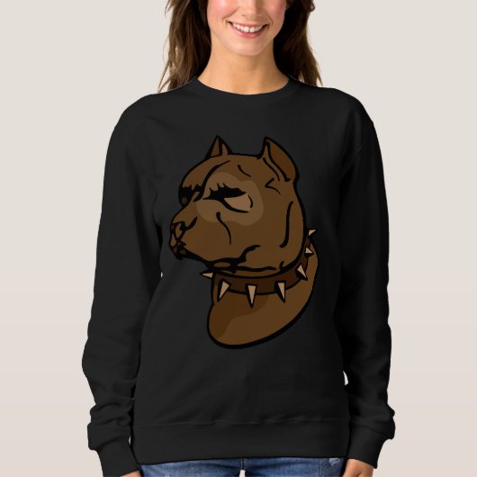 Brauner Pitbull-Hund mit Collar Sweatshirt (Vorderseite)