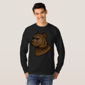 Brauner Pitbull-Hund mit Collar T-Shirt (Vorne ganz)