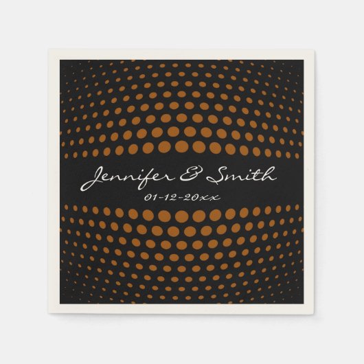 Brauner Polka-Punktmuster Serviette (Vorderseite)