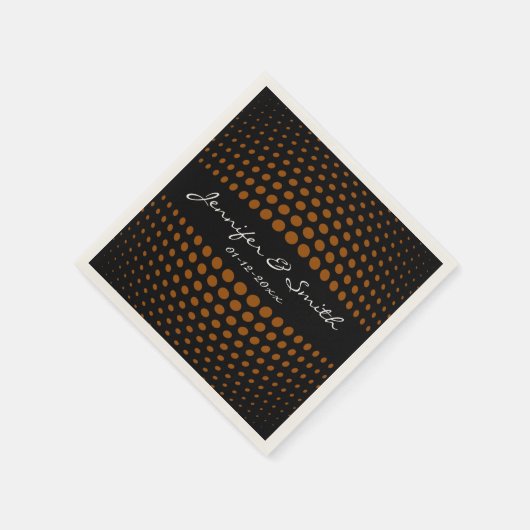 Brauner Polka-Punktmuster Serviette (Ecke)