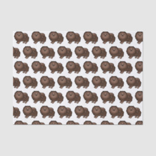 Brauner Pomeranian Süßer Cartoon-Hund-Muster Seidenpapier