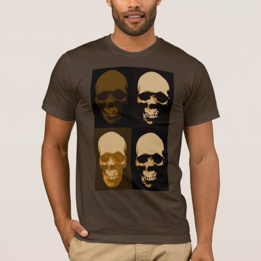 Brauner Pop Art Retro Stilvolle Möblierung T-Shirt (Vorderseite)