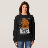 Brauner Pudel-Mugshot schuldig Hund Sweatshirt (Vorne ganz)