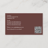 Brauner QR-Code-Schullehrer Roter Apfel Visitenkarte (Rückseite)