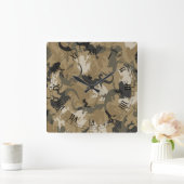 Brauner Reptil Camouflage römische Numerus Uhr (Zuhause)