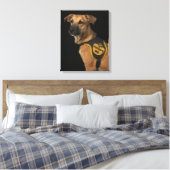 Brauner Rettungshund mit adoptiert Weste Leinwanddruck (Insitu (Schlafzimmer))
