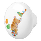 Brauner Rhinowhimsy Aquarellzirkus vor der Haustür Keramikknauf (Rechts)